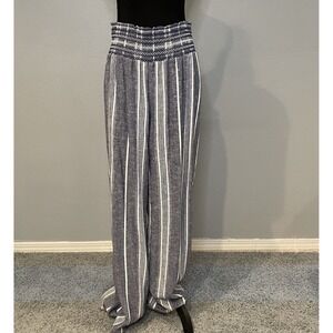 Happily Grey Wide-Leg Smocked Waist Pants -‎ Size Large